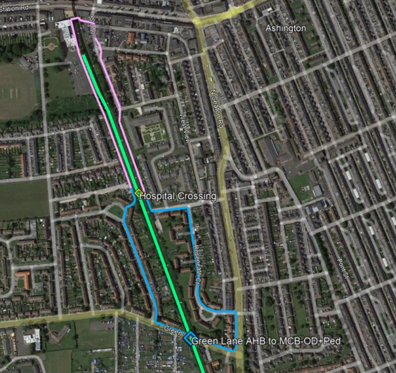 Plan showing two diversion routes