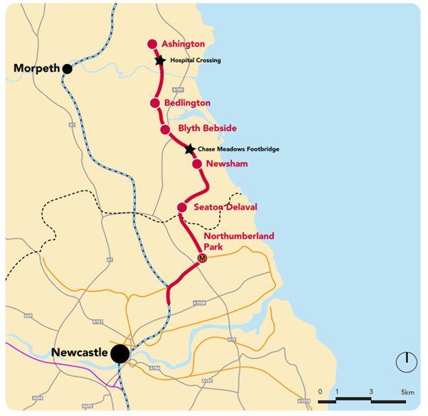 Northumberland Line map